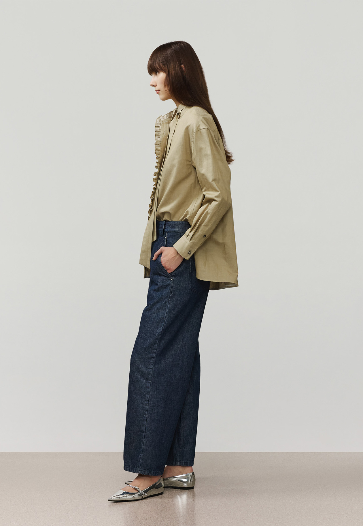 LIGHT DENIM BOW SHIRT / ライトデニムボウシャツ 詳細画像 Beige 2