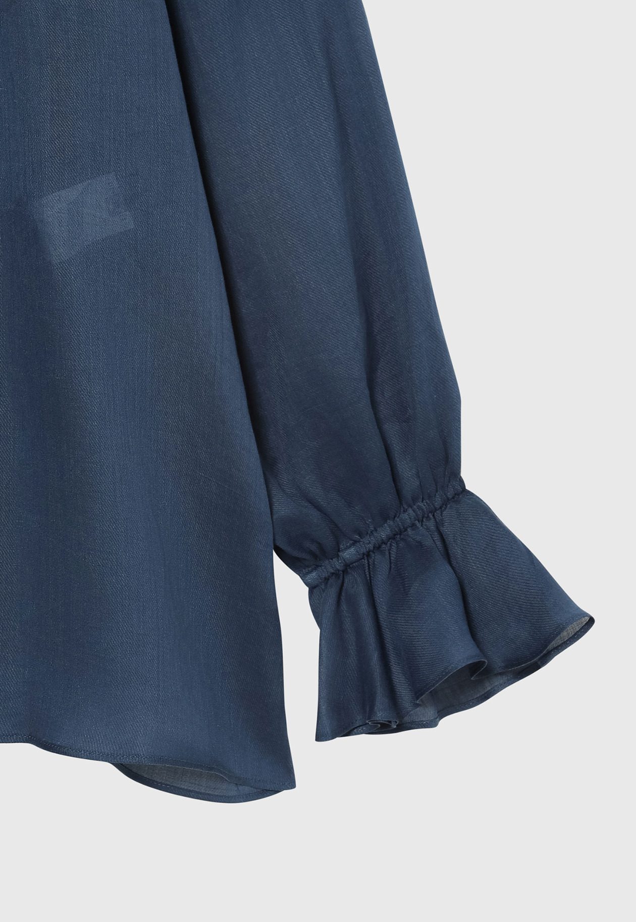 RAMIE TWILL RUFFLE BLOUSE / ラミーツイルラッフルブラウス 詳細画像 Navy 7