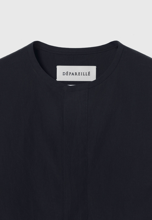 COTTON RUFFLE HEM SLEEVELESS BLOUSE / コットンラッフルヘムスリーブブラウス 詳細画像 Navy 3