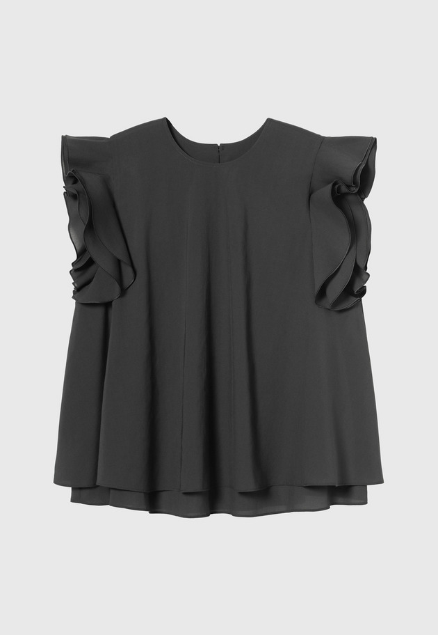 TRIACETATE SLEEVELESS BLOUSE / トリアセテートスリーブレスブラウス 詳細画像 Chcl 1