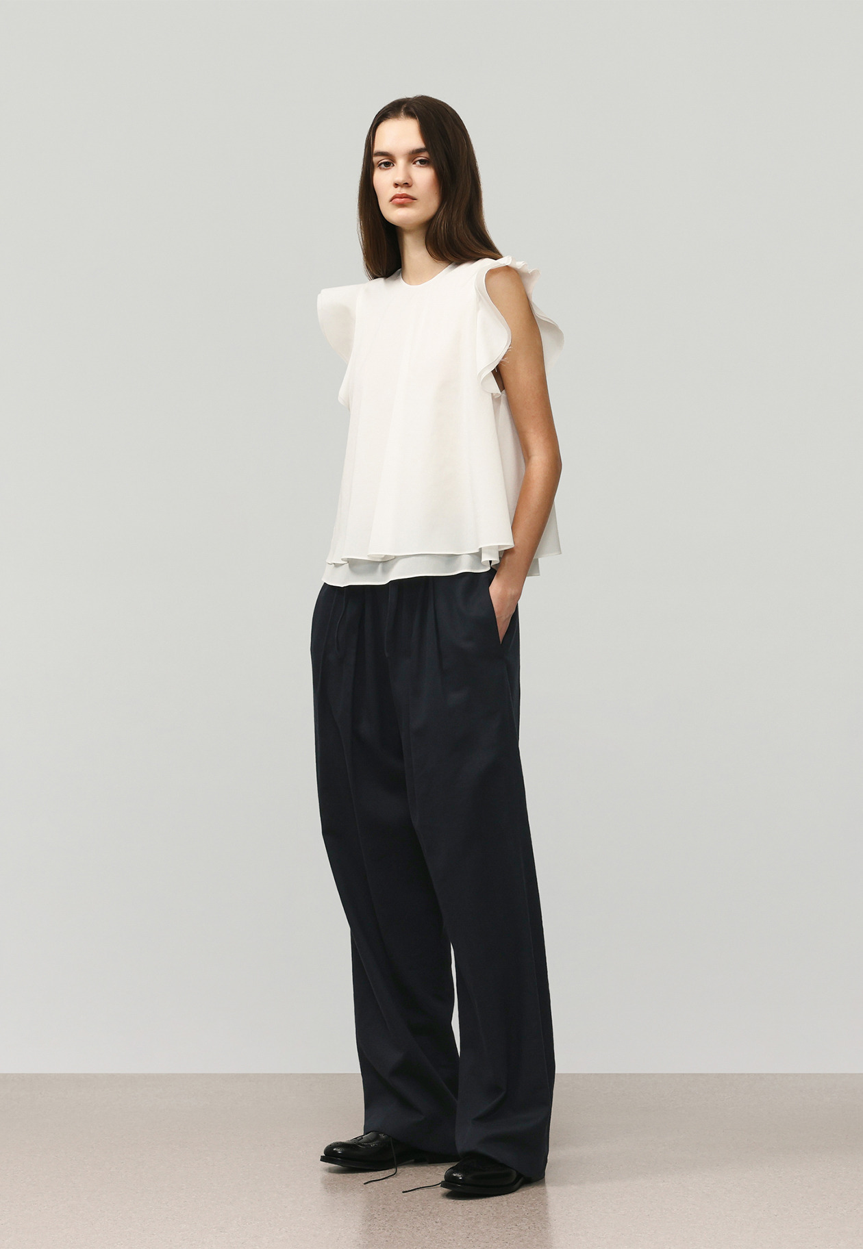 TRIACETATE SLEEVELESS BLOUSE / トリアセテートスリーブレスブラウス 詳細画像 OW 1