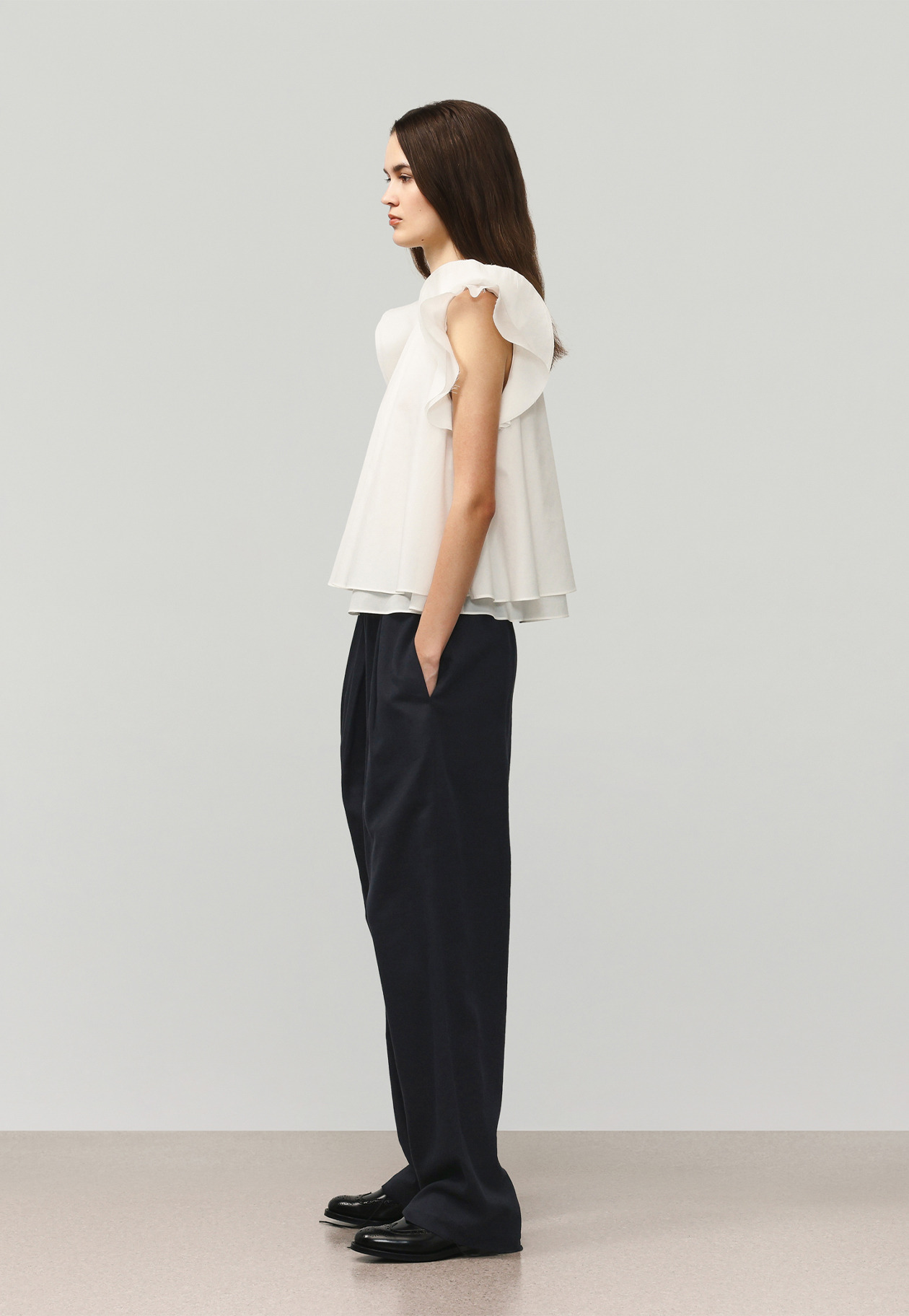 TRIACETATE SLEEVELESS BLOUSE / トリアセテートスリーブレスブラウス 詳細画像 OW 3
