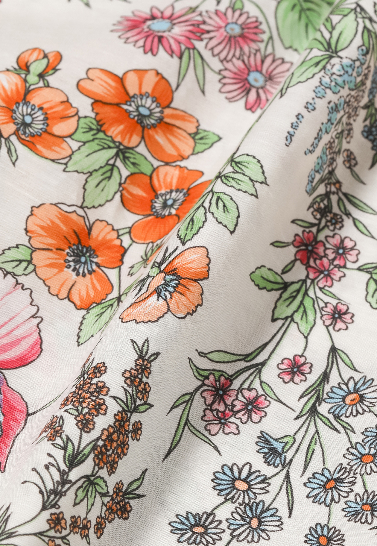 LINEN COTTON FLOWER PRINT BLOUSE / リネンコットンフラワープリントブラウス 詳細画像 Beige 9