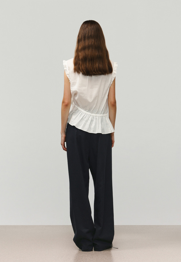 RAMIE COTTON SLEEVELESS FRILL BLOUSE / ラミーコットンスリーブレスフリルブラウス 詳細画像 OW 3