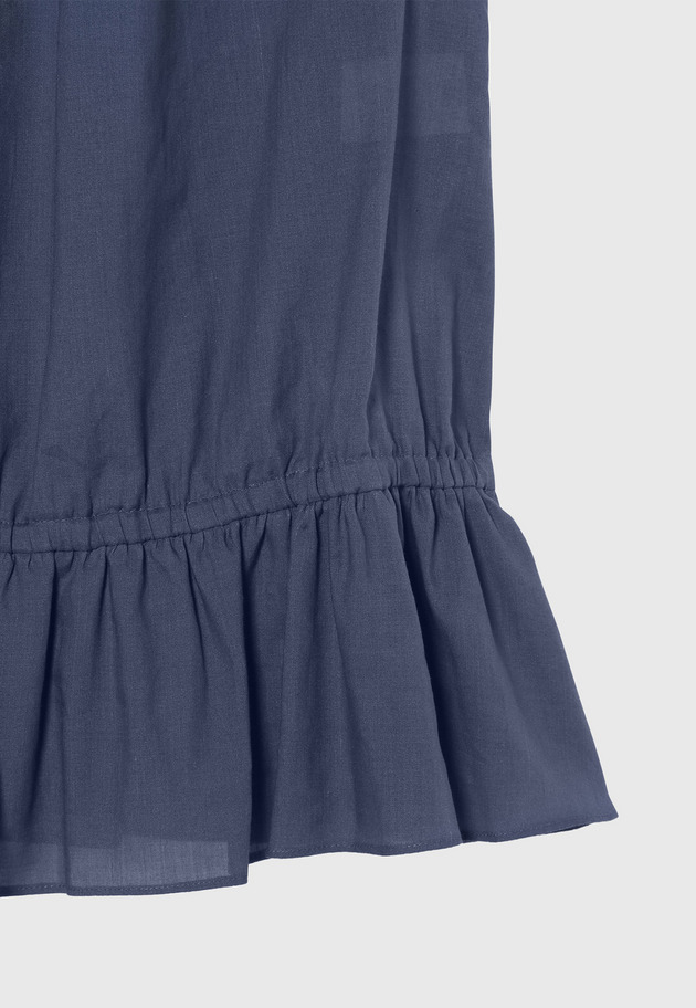RAMIE COTTON SLEEVELESS FRILL BLOUSE / ラミーコットンスリーブレスフリルブラウス 詳細画像 Blue 5