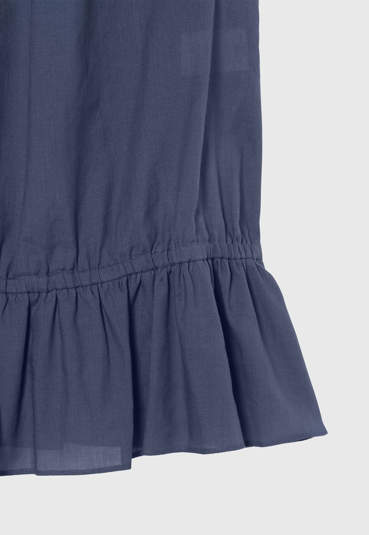 RAMIE COTTON SLEEVELESS FRILL BLOUSE / ラミーコットンスリーブレスフリルブラウス 詳細画像 Blue 5