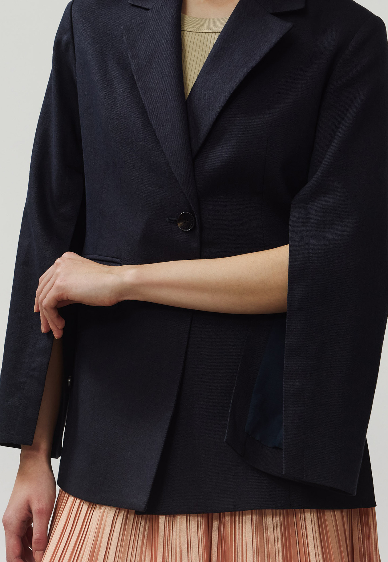 VISCORSE LINEN JACKET / ヴィスコースリネンジャケット 詳細画像 Navy 5