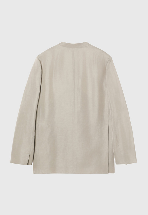 TRIACETATE LINEN NO COLLAR JACKET / トリアセテートリネンノーカラージャケット 詳細画像 Beige 7