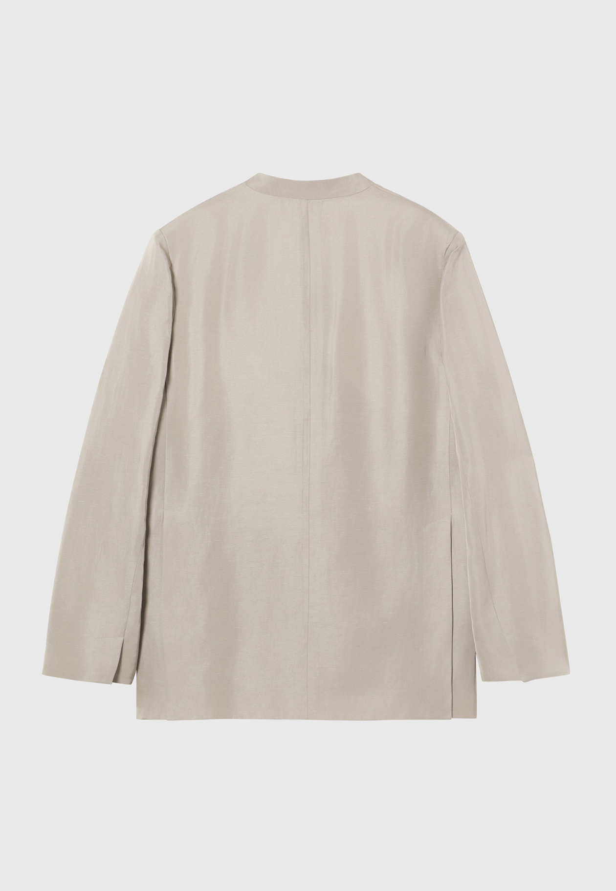 TRIACETATE LINEN NO COLLAR JACKET / トリアセテートリネンノーカラージャケット 詳細画像 Beige 7