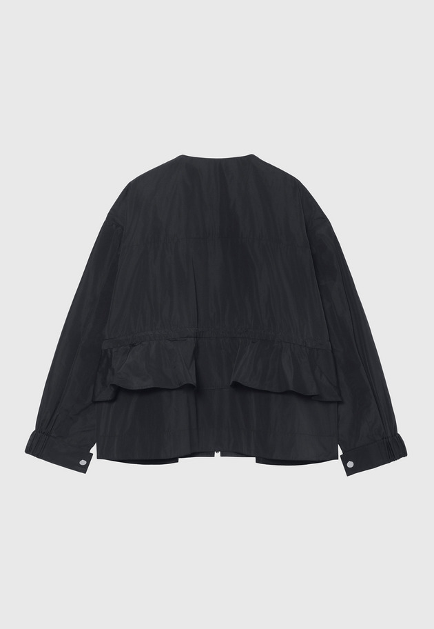 TAFFETA GATHER NO COLLAR JACKET / タフタギャザーノーカラージャケット 詳細画像 Navy 5