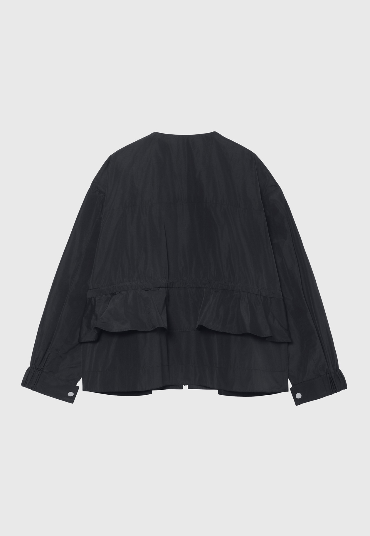 TAFFETA GATHER NO COLLAR JACKET / タフタギャザーノーカラージャケット 詳細画像 Navy 5