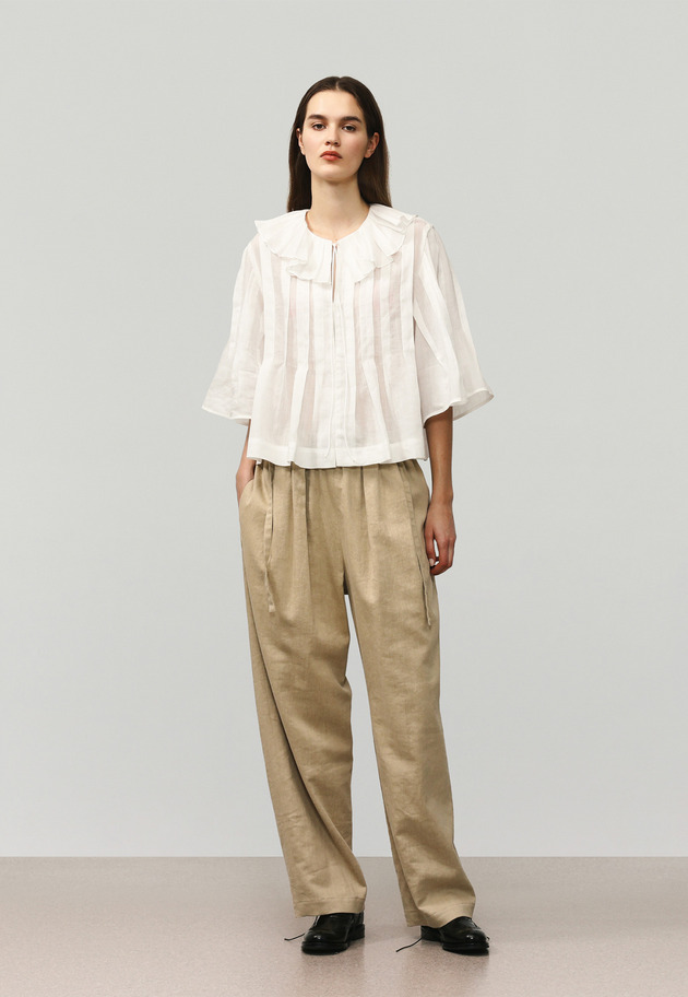 VISCORSE LINEN PANTS / ヴィスコースリネンパンツ 詳細画像 Beige 4