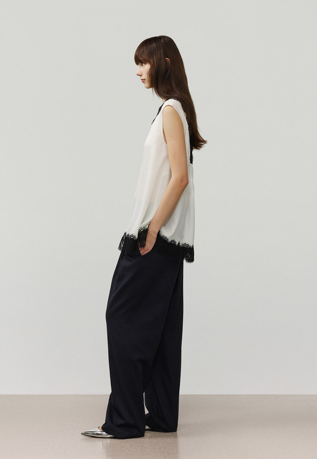 VISCORSE LINEN PANTS / ヴィスコースリネンパンツ 詳細画像 Navy 2