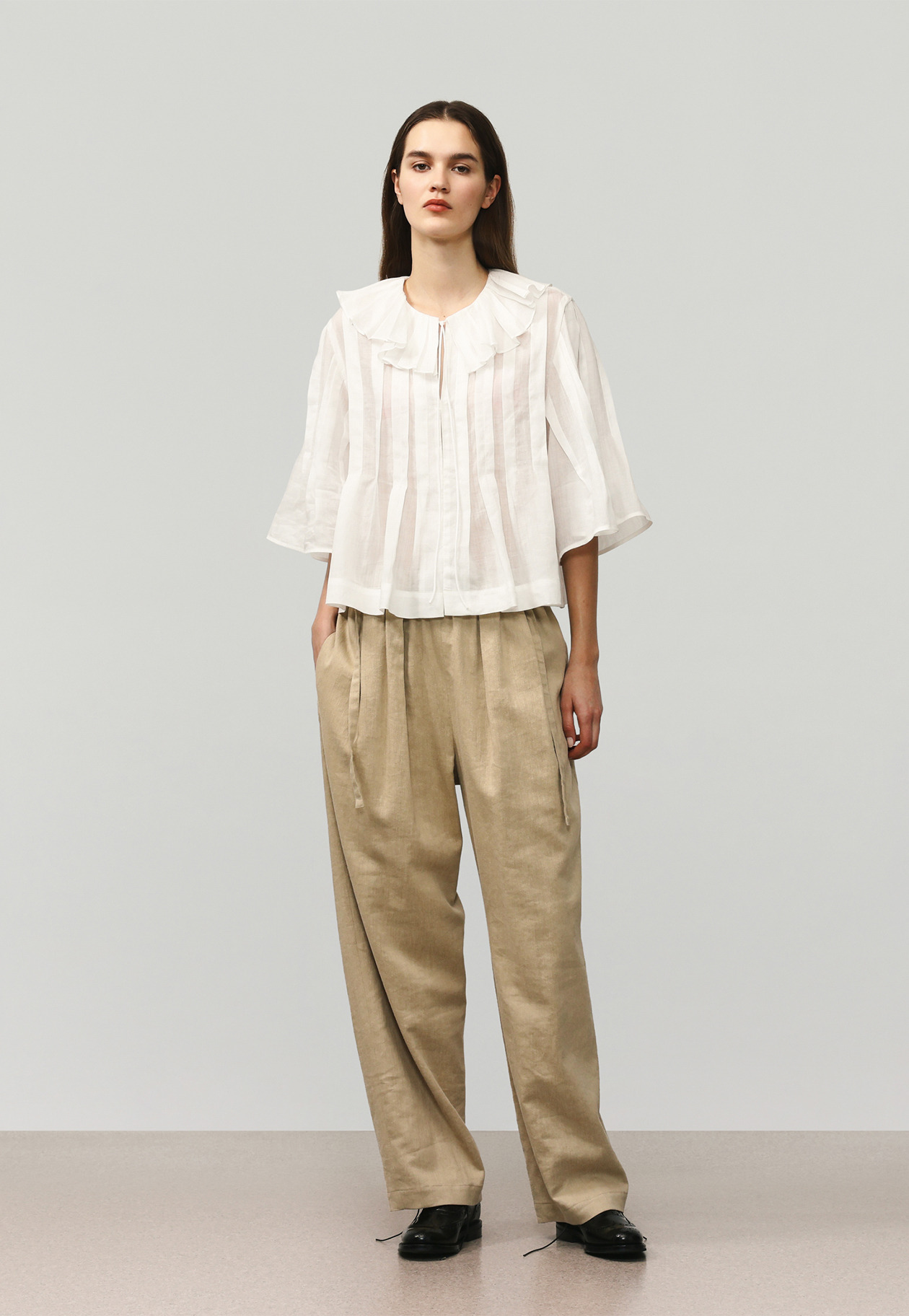 VISCORSE LINEN PANTS / ヴィスコースリネンパンツ 詳細画像 Beige 4