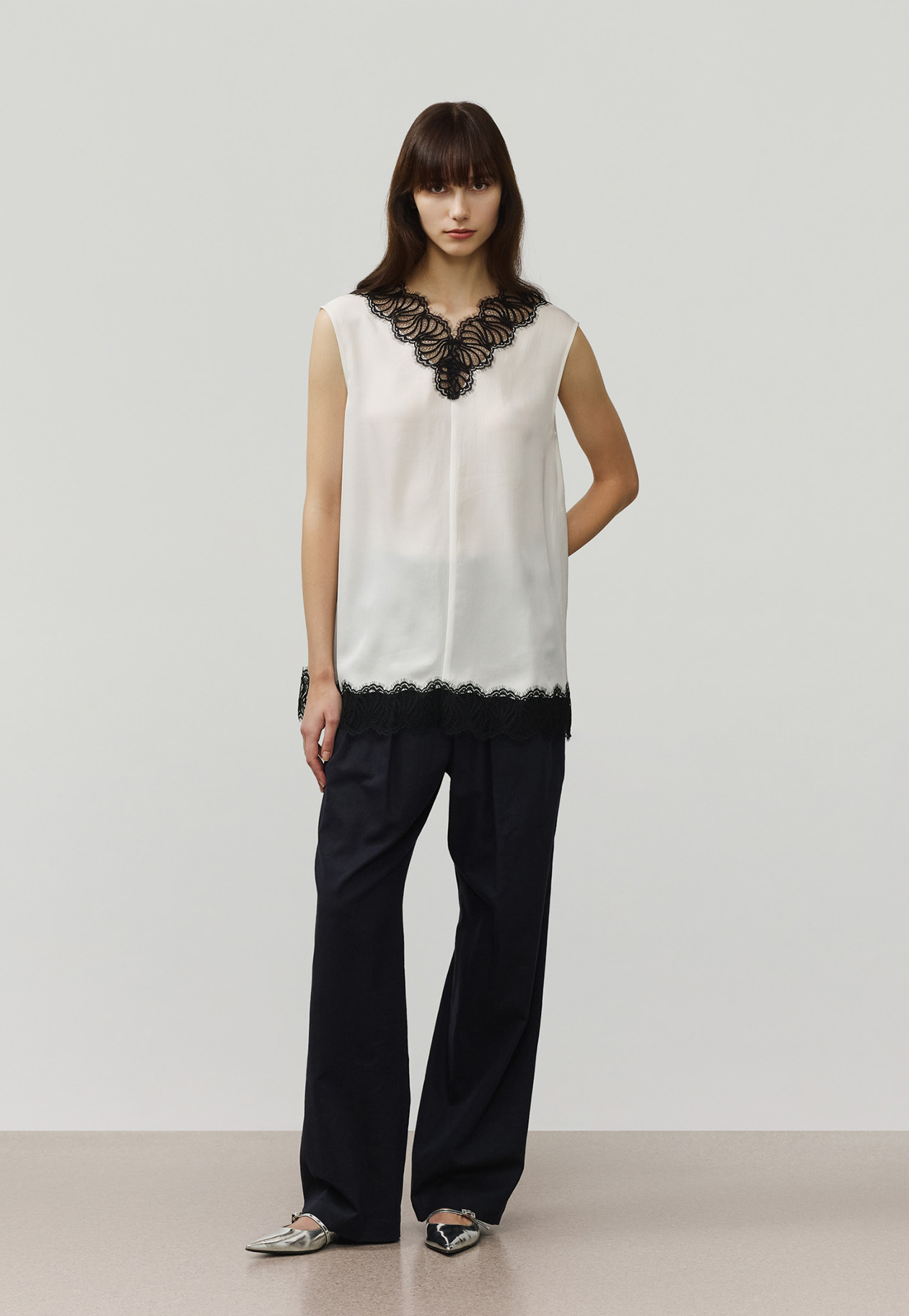 VISCORSE LINEN PANTS / ヴィスコースリネンパンツ 詳細画像 Navy 1