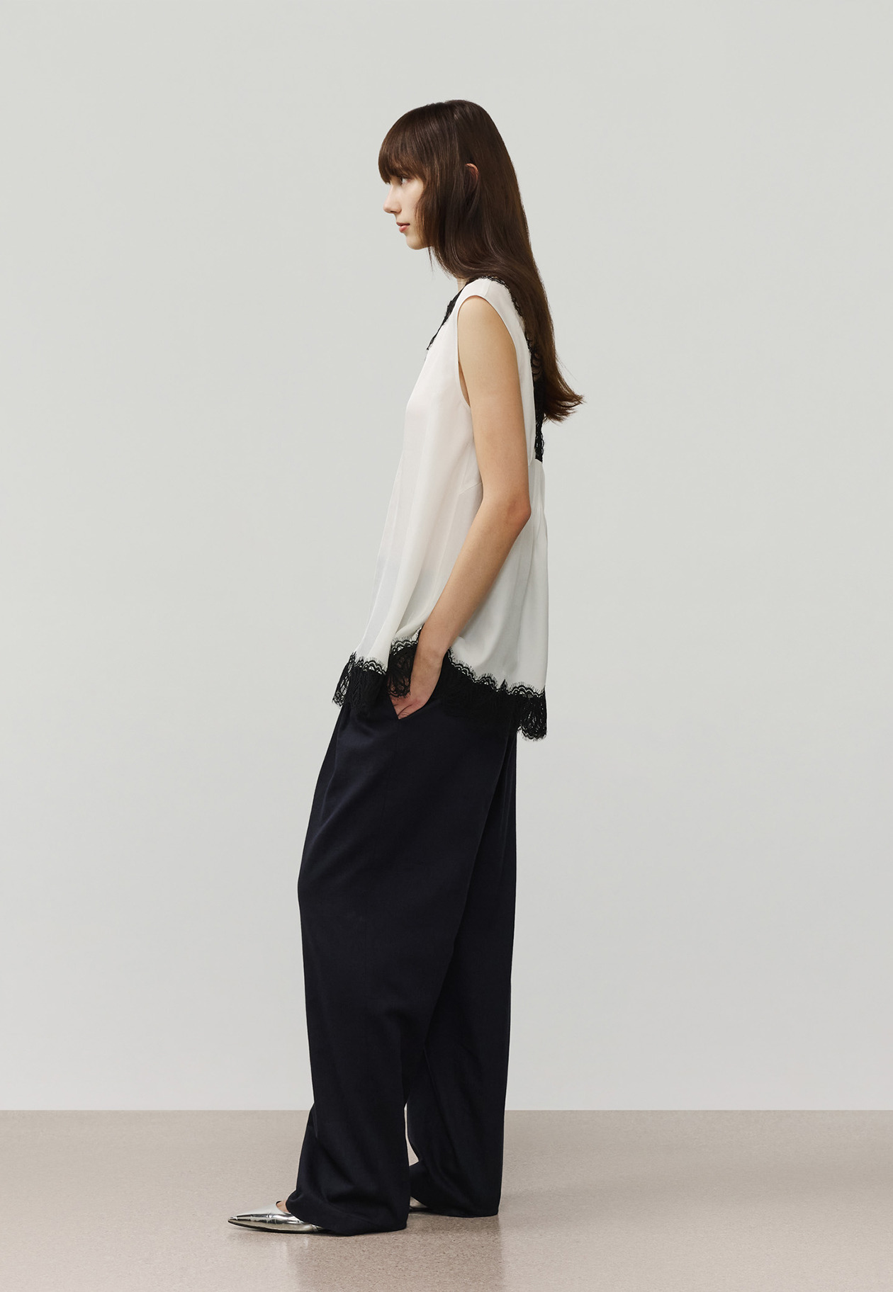 VISCORSE LINEN PANTS / ヴィスコースリネンパンツ 詳細画像 Navy 2