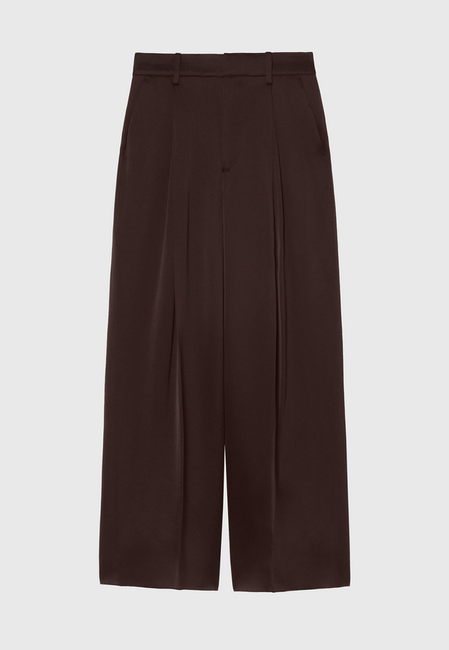 SATIN FLARE PANTS / サテンフレアパンツ 詳細画像 Brown 1