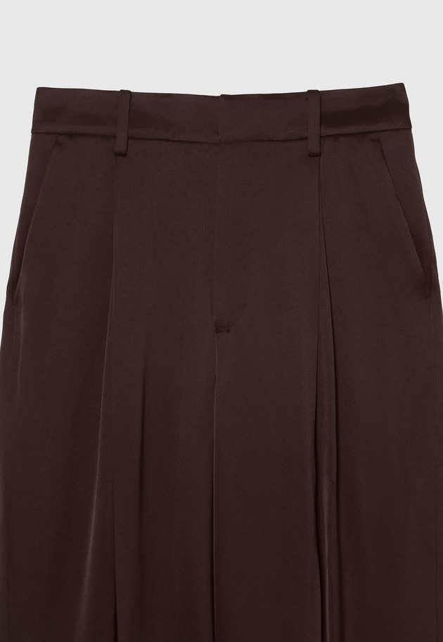 SATIN FLARE PANTS / サテンフレアパンツ 詳細画像 Brown 3