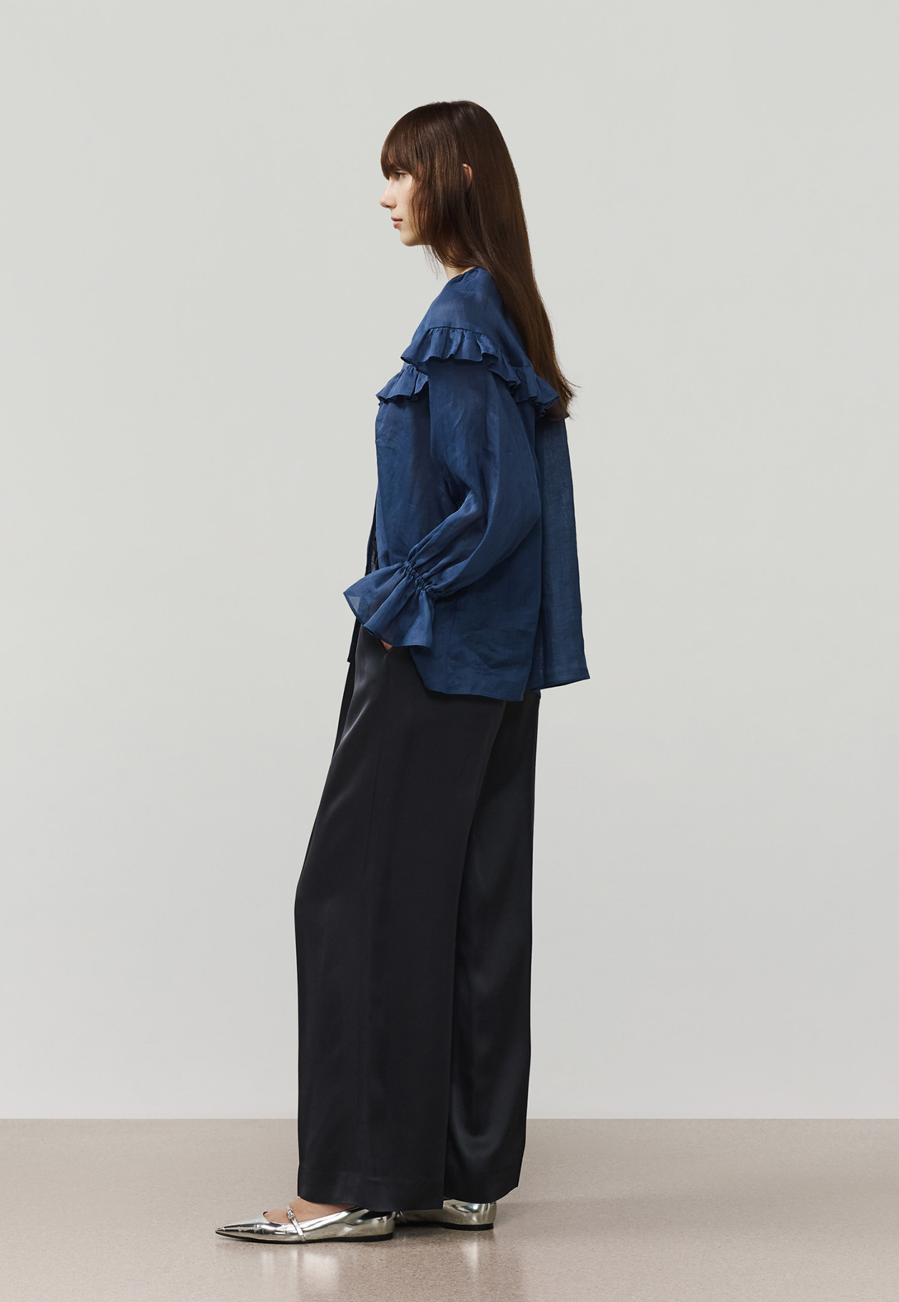 SATIN FLARE PANTS / サテンフレアパンツ 詳細画像 Chcl 4