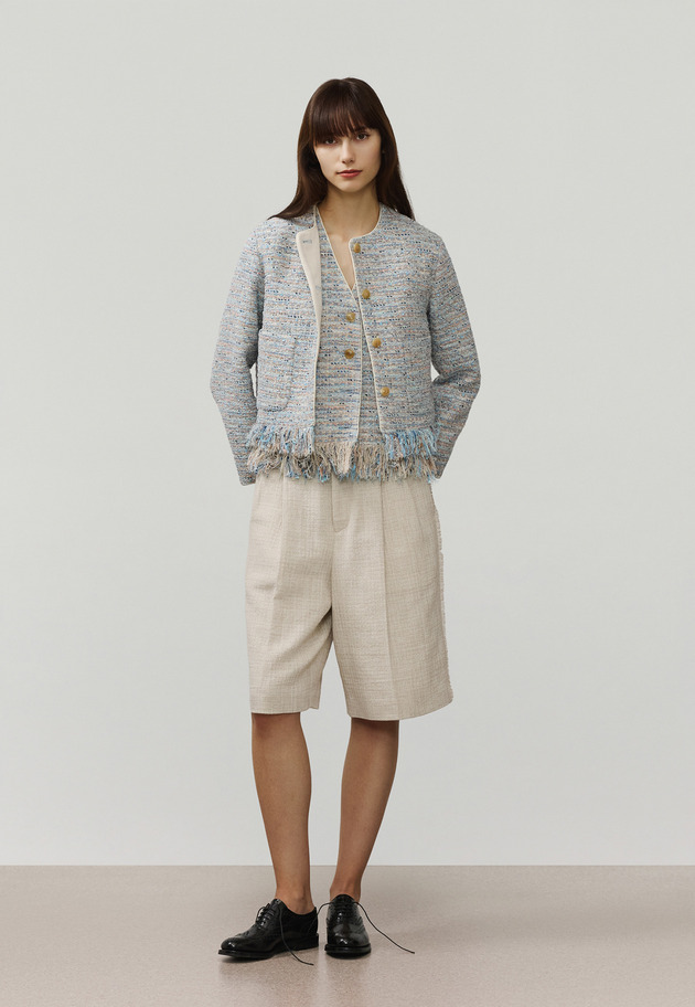 SLUB TWEED HALF PANTS / スラブツィードハーフパンツ 詳細画像 Beige 4