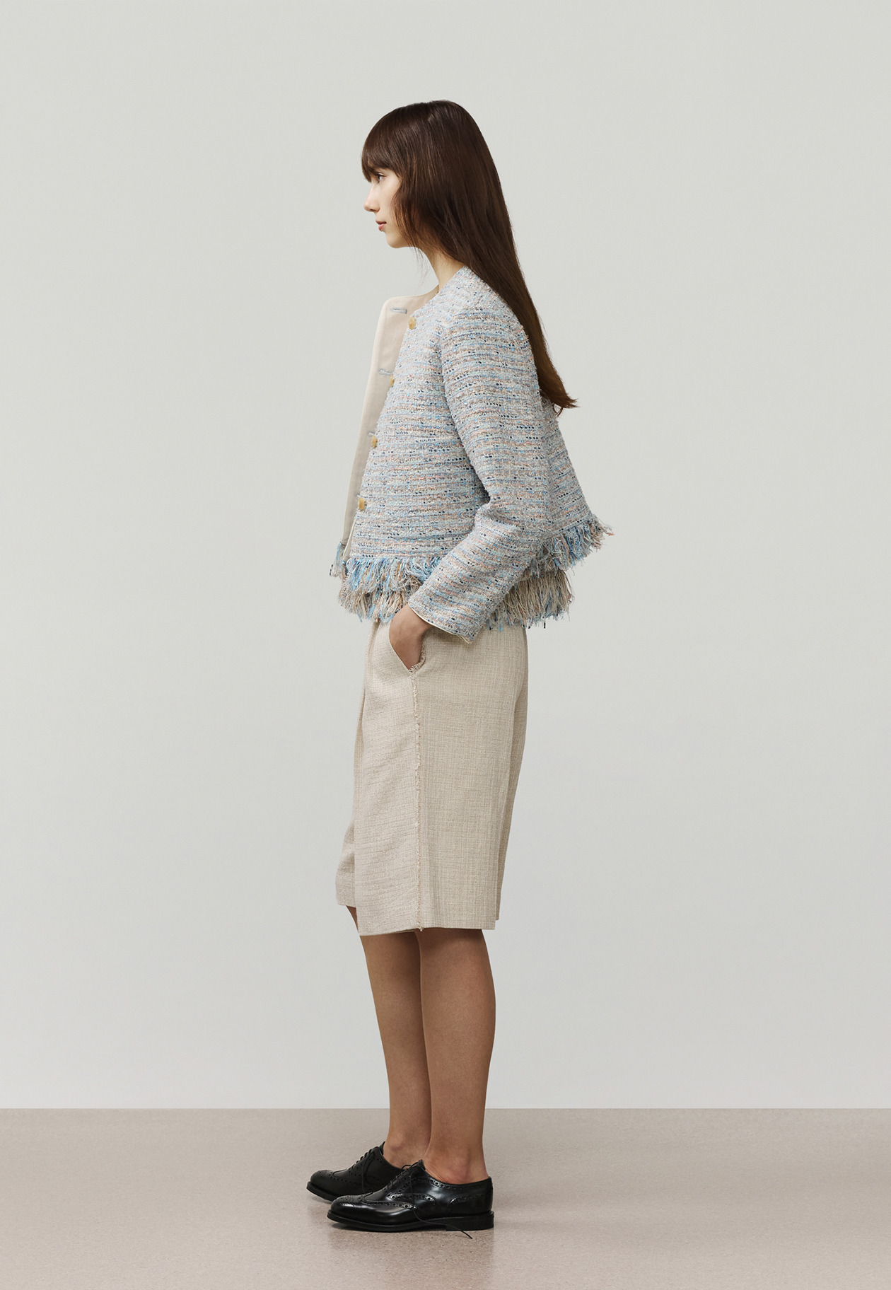 SLUB TWEED HALF PANTS / スラブツィードハーフパンツ 詳細画像 Beige 5