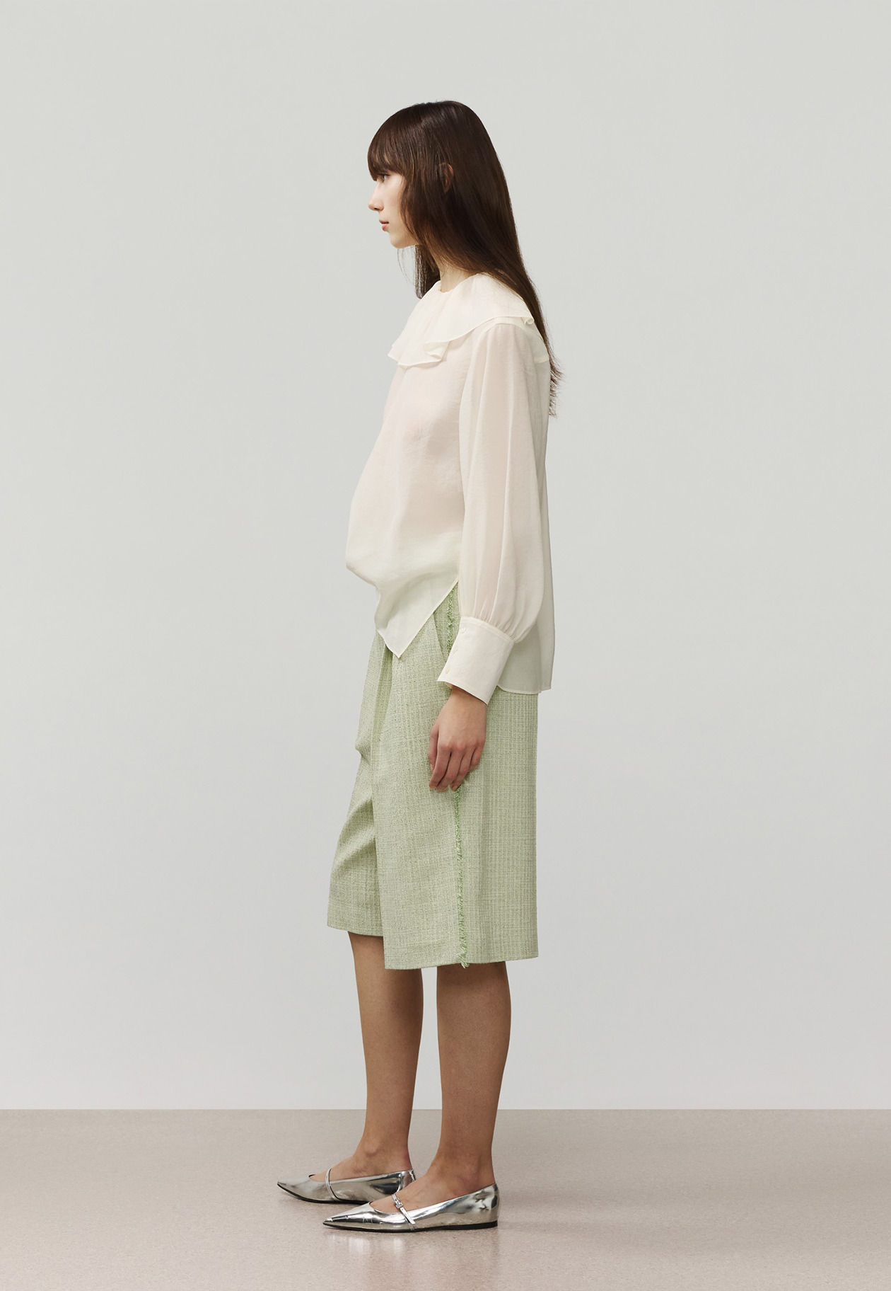 SLUB TWEED HALF PANTS / スラブツィードハーフパンツ 詳細画像 Green 3