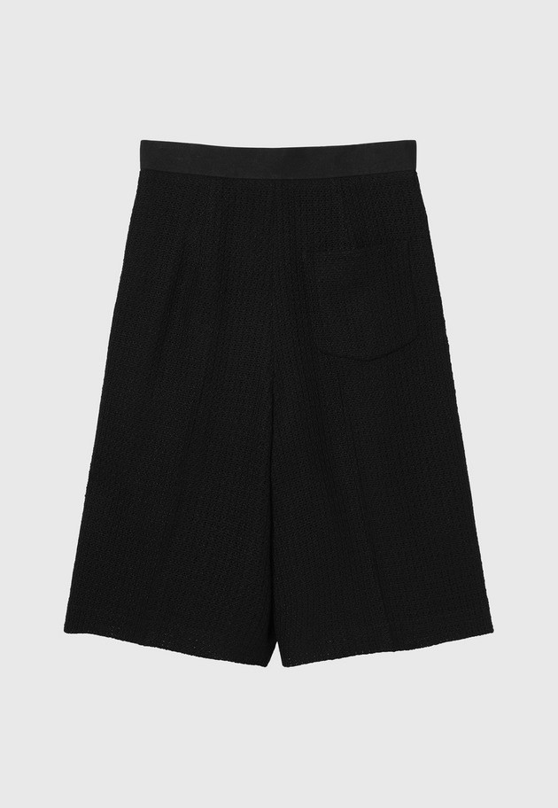 COTTON RAYON KARAMI SHORT PANTS / コットンレーヨンカラミショートパンツ 詳細画像 Black 2