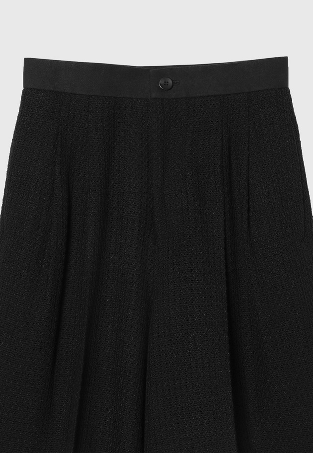 COTTON RAYON KARAMI SHORT PANTS / コットンレーヨンカラミショートパンツ 詳細画像 Black 3