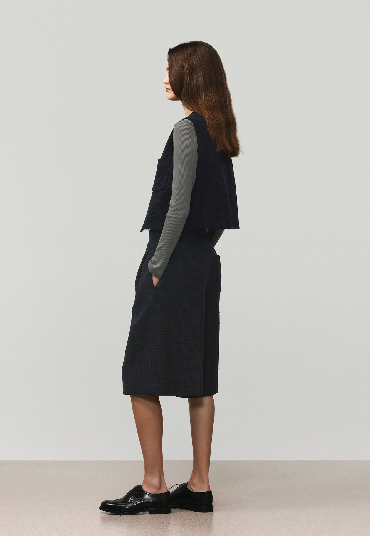 COTTON RAYON KARAMI SHORT PANTS / コットンレーヨンカラミショートパンツ 詳細画像 Black 10