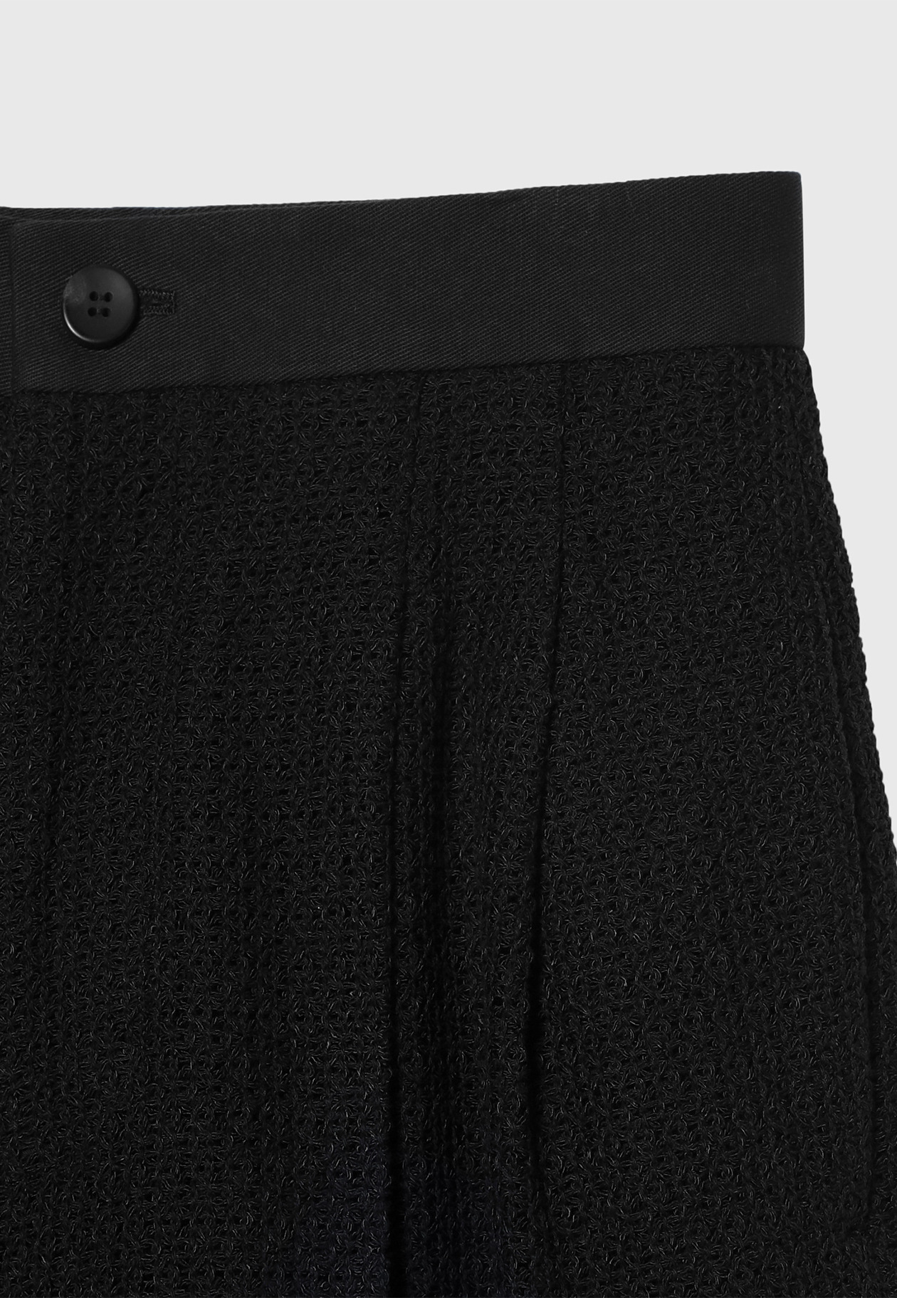 COTTON RAYON KARAMI SHORT PANTS / コットンレーヨンカラミショートパンツ 詳細画像 Black 4