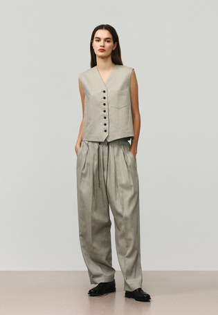 RAMIE POLY TWILL BALLOON PANTS / ラミーポリツイルバルーンパンツ