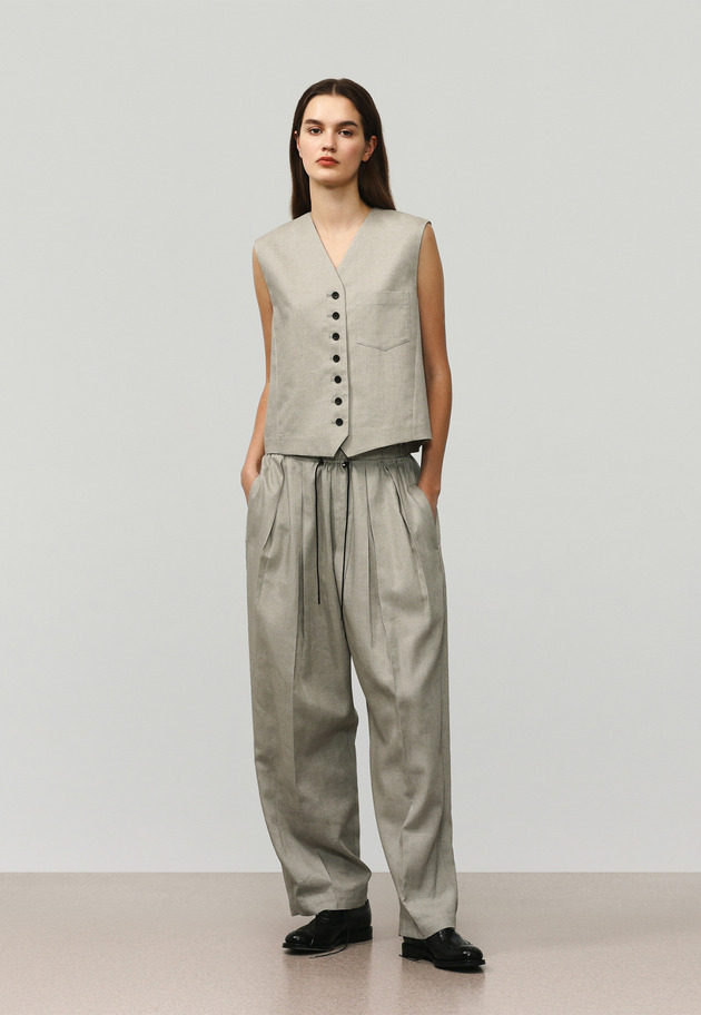 RAMIE POLY TWILL BALLOON PANTS / ラミーポリツイルバルーンパンツ 詳細画像 Beige 1