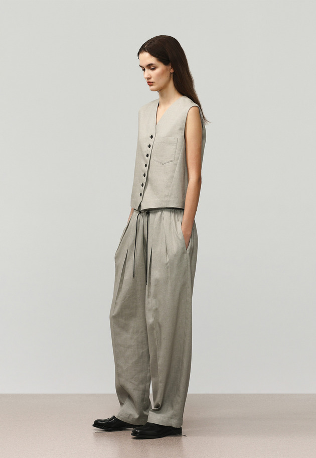 RAMIE POLY TWILL BALLOON PANTS / ラミーポリツイルバルーンパンツ 詳細画像 Beige 2