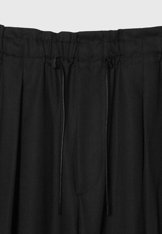RAMIE POLY TWILL BALLOON PANTS / ラミーポリツイルバルーンパンツ 詳細画像 Black 2