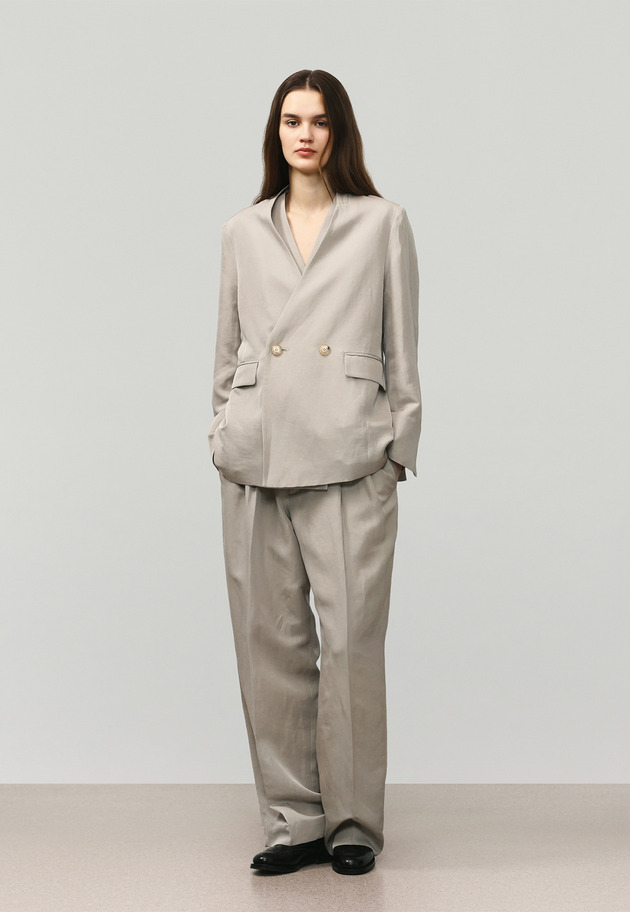 TRIACETATE LINEN WAIST BELT PANTS / トリアセテートリネンウエストベルトパンツ 詳細画像 Beige 3