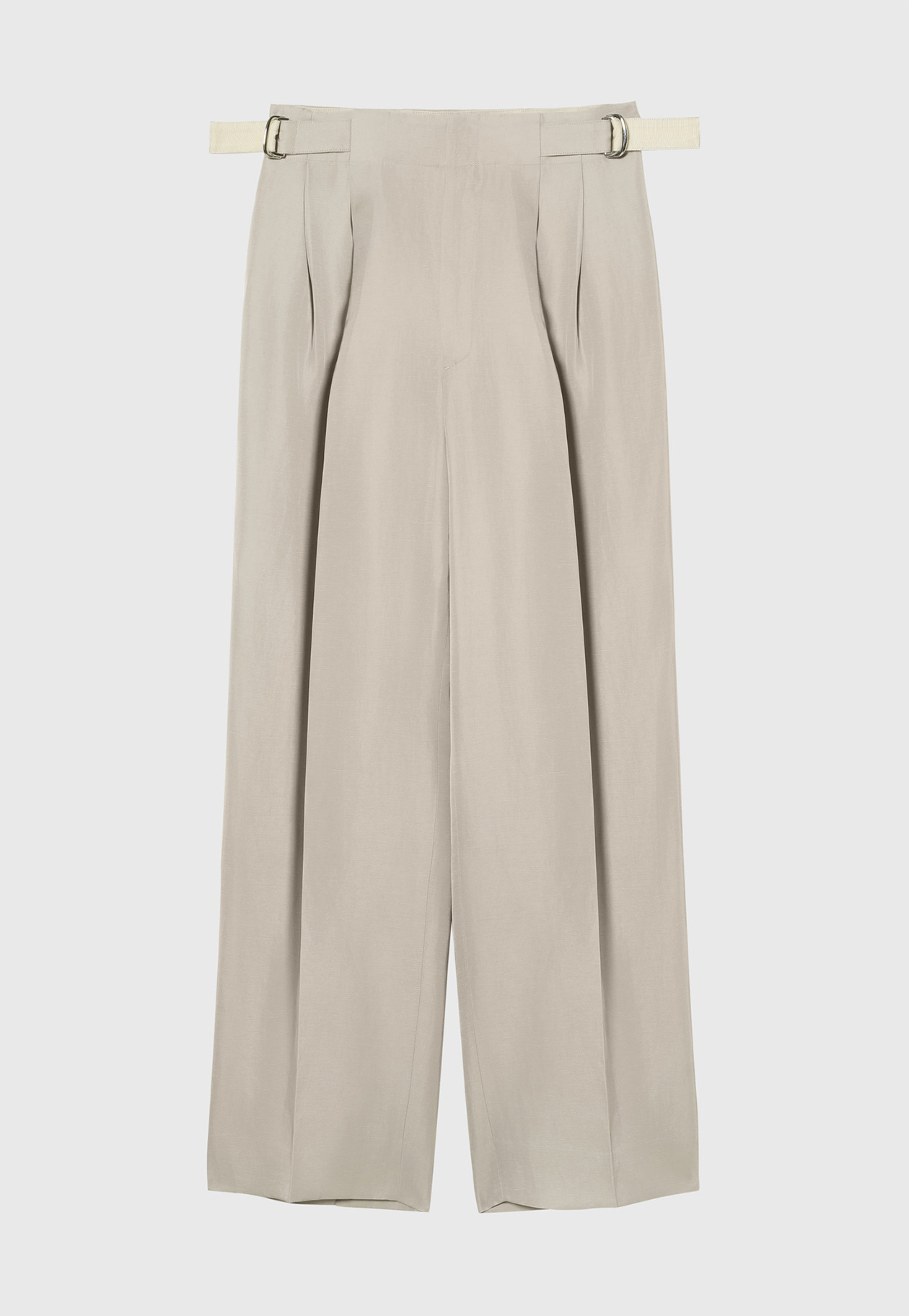 TRIACETATE LINEN WAIST BELT PANTS / トリアセテートリネンウエストベルトパンツ 詳細画像 Beige 1
