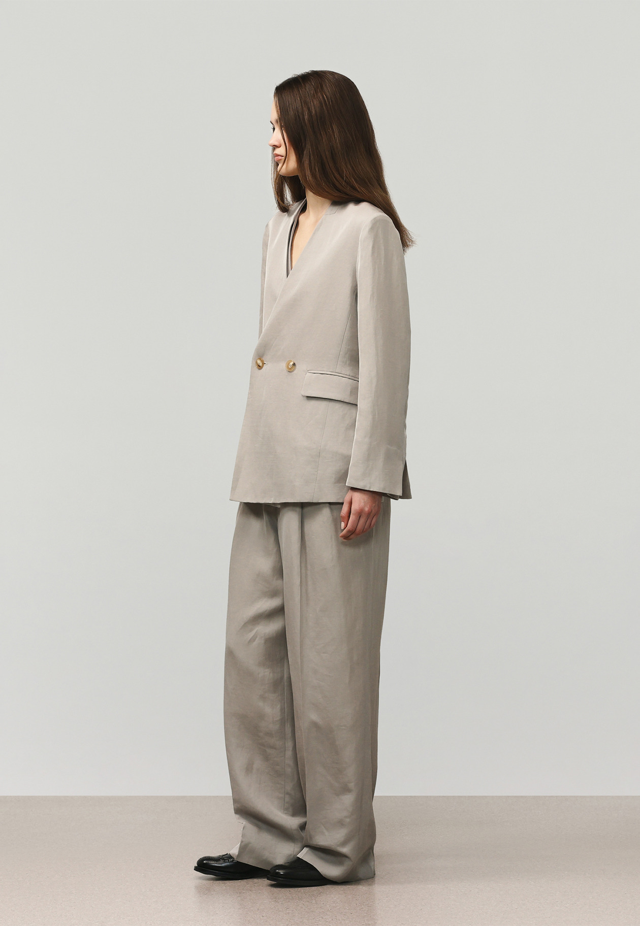 TRIACETATE LINEN WAIST BELT PANTS / トリアセテートリネンウエストベルトパンツ 詳細画像 Beige 4