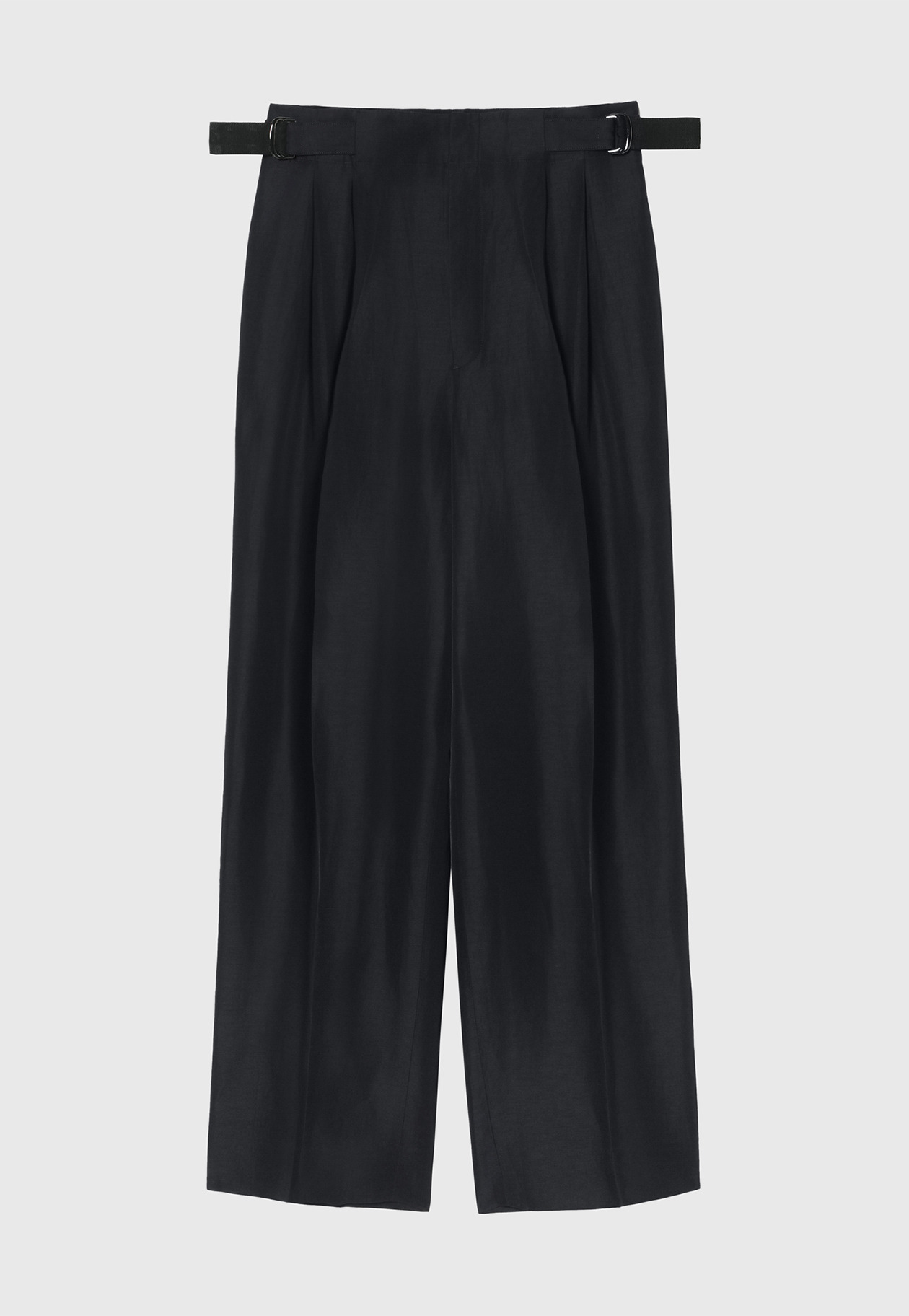 TRIACETATE LINEN WAIST BELT PANTS / トリアセテートリネンウエストベルトパンツ 詳細画像 Navy 1