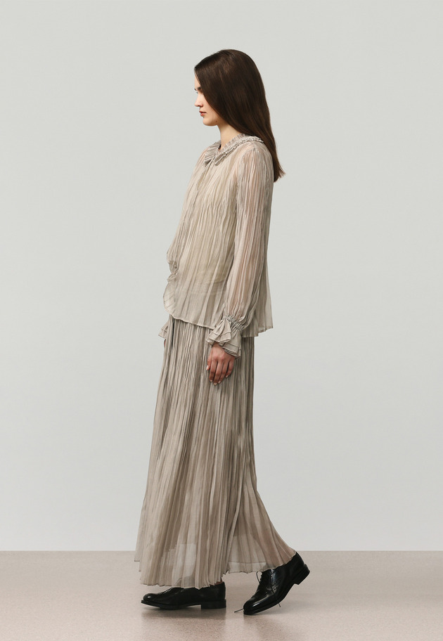 TENCEL ORGANDY PLEATS SKIRT / テンセルオーガンジープリーツスカート 詳細画像 Beige 4