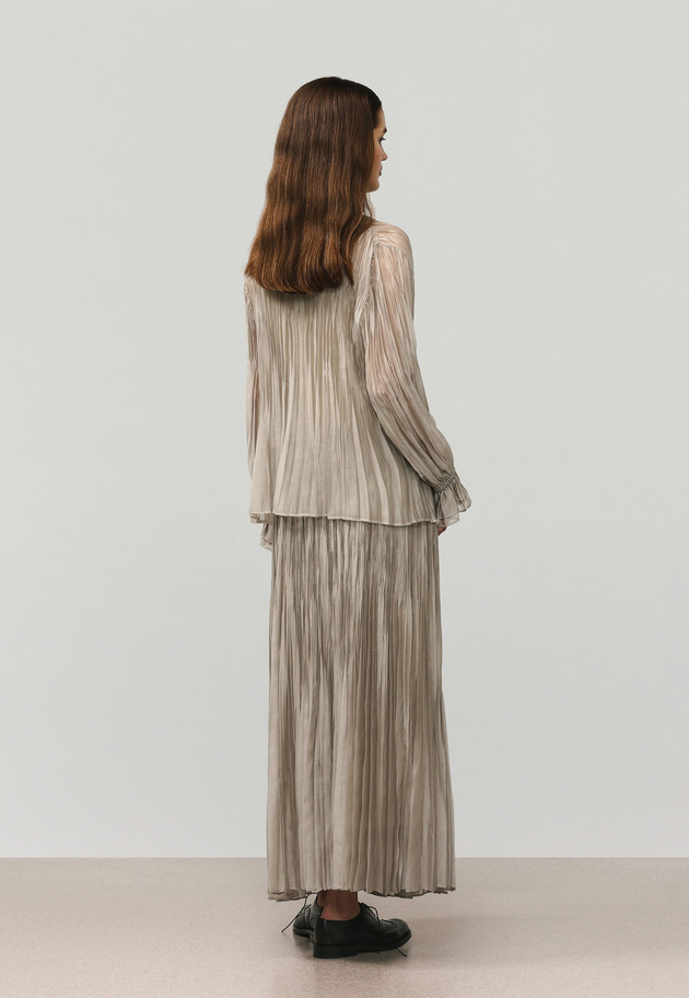 TENCEL ORGANDY PLEATS SKIRT / テンセルオーガンジープリーツスカート 詳細画像 Beige 5