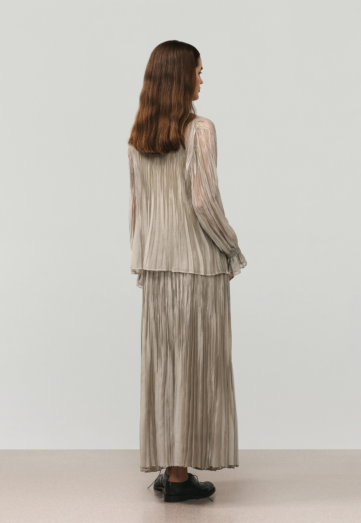 TENCEL ORGANDY PLEATS SKIRT / テンセルオーガンジープリーツスカート 詳細画像 Beige 5