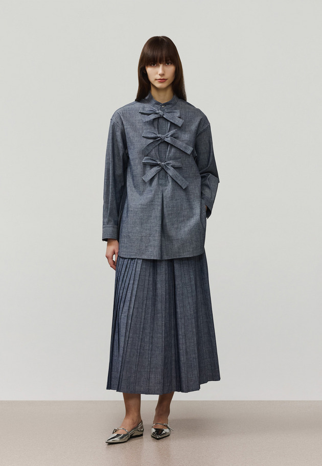 4.5OZ DENIM PLEATS SKIRT / 4.5OZ デニムプリーツスカート 詳細画像 Blue 7