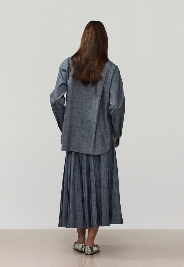 4.5OZ DENIM PLEATS SKIRT / 4.5OZ デニムプリーツスカート 詳細画像 Blue 9