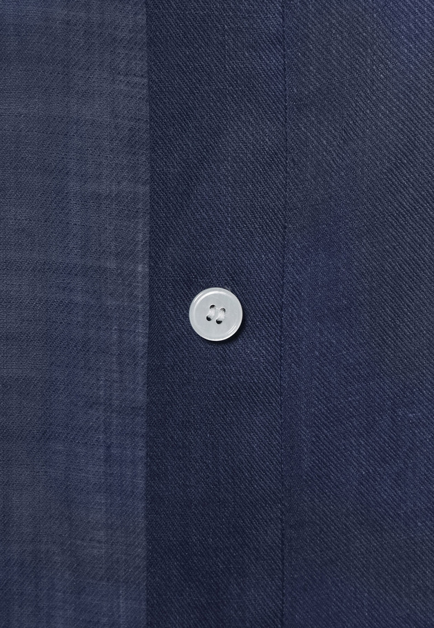 RAMIE TWILL REGULAR COLLAR SHIRT / ラミーツイルレギュラーカラーシャツ 詳細画像 Navy 2