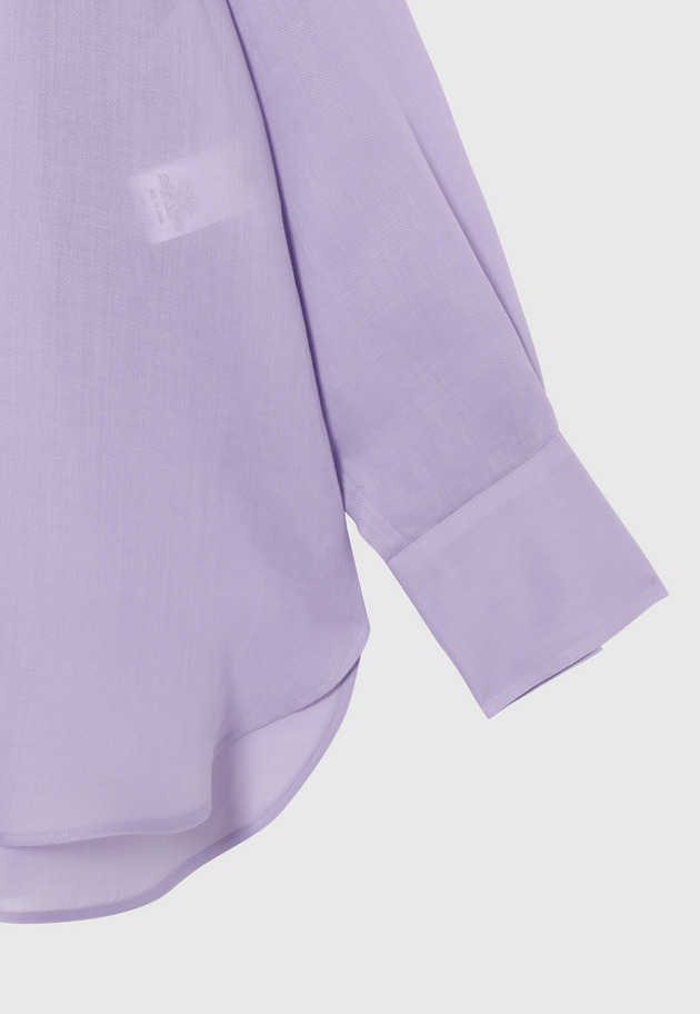 RAMIE TWILL REGULAR COLLAR SHIRT / ラミーツイルレギュラーカラーシャツ 詳細画像 Purple 3
