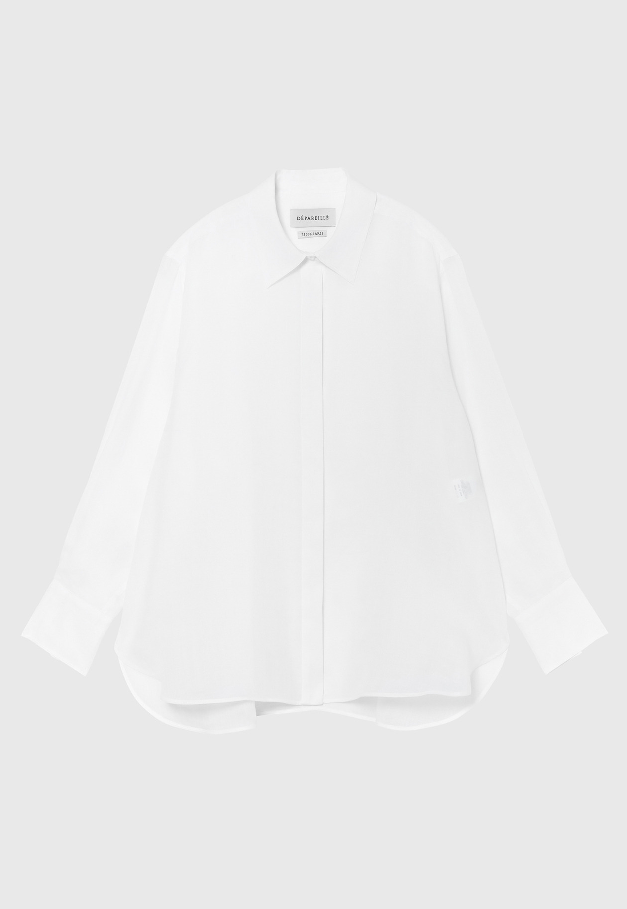 RAMIE TWILL REGULAR COLLAR SHIRT / ラミーツイルレギュラーカラーシャツ 詳細画像 White 1