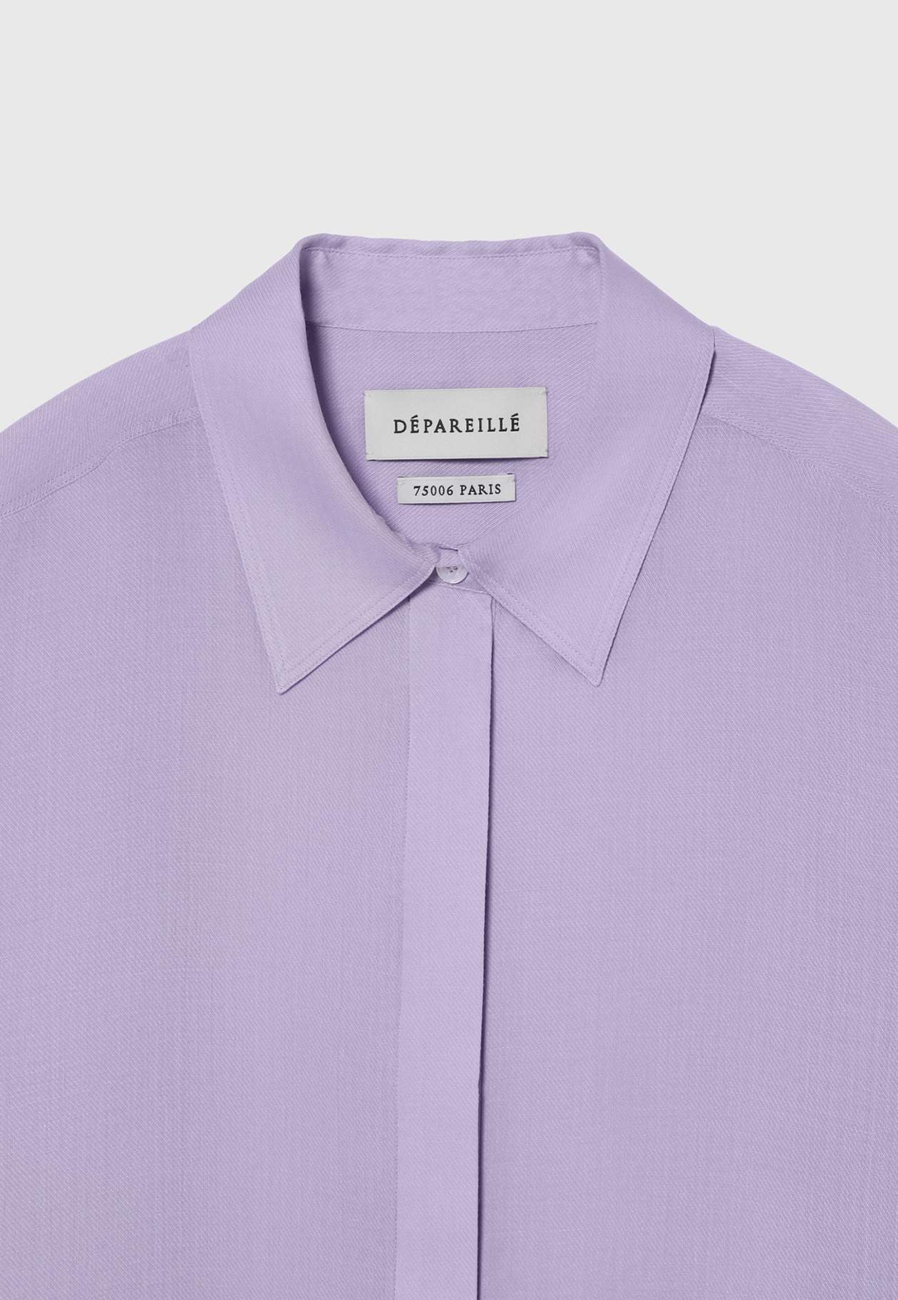 RAMIE TWILL REGULAR COLLAR SHIRT / ラミーツイルレギュラーカラーシャツ 詳細画像 Purple 5