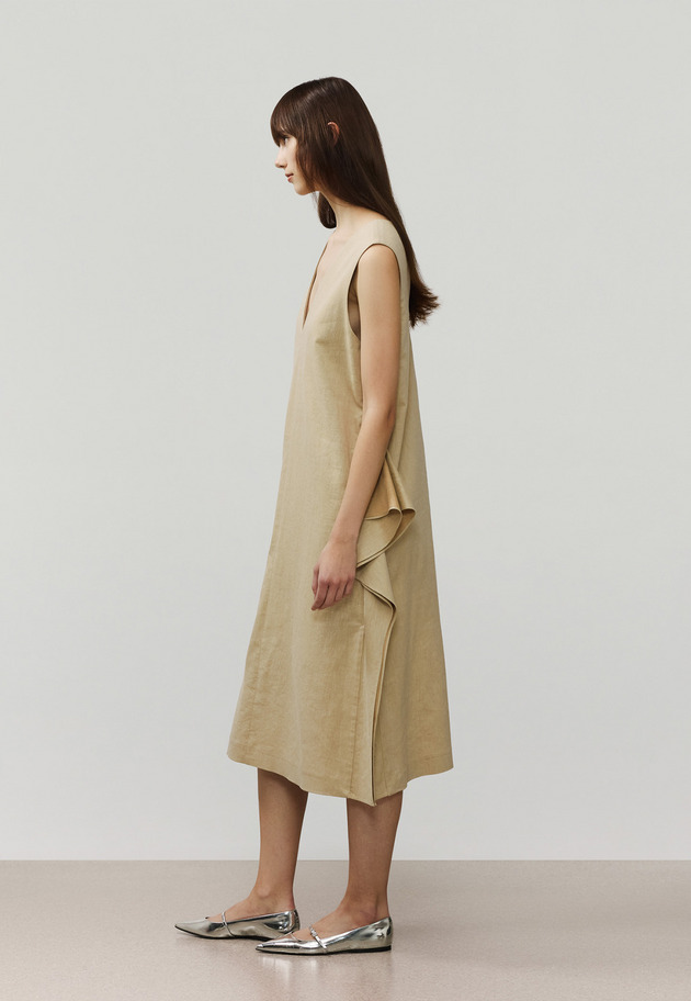 VISCORSE LINEN GILET / ヴィスコースリネンジレ 詳細画像 Beige 2