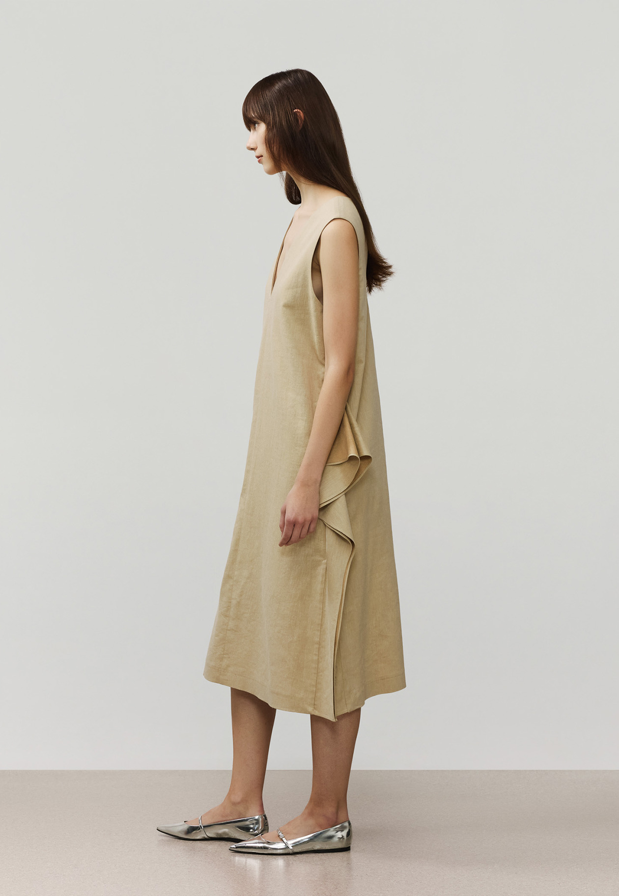 VISCORSE LINEN GILET / ヴィスコースリネンジレ 詳細画像 Beige 2