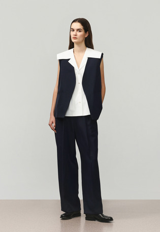 TRIACETATE LINEN GILET / トリアセテートリネンジレ